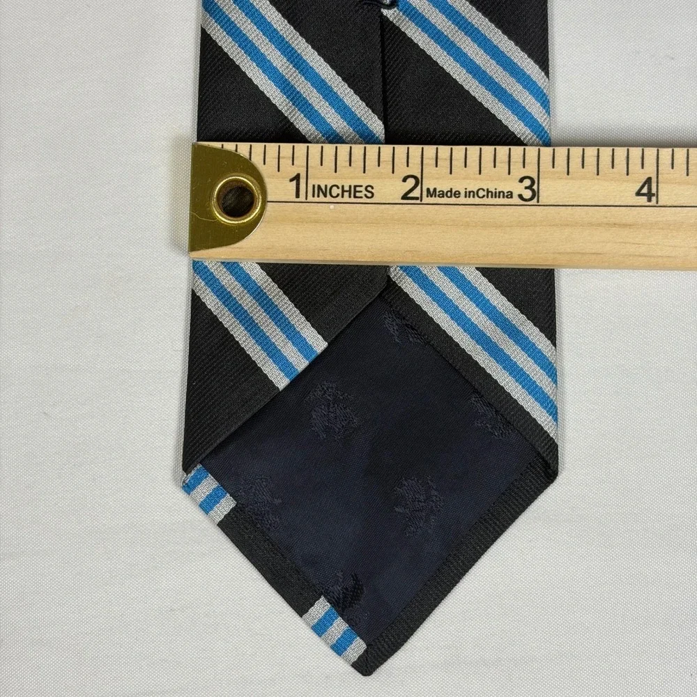 Brooks Brothers 9/11‎ Memorial Silk Tie Black Blue White Repp Stripe England USA
